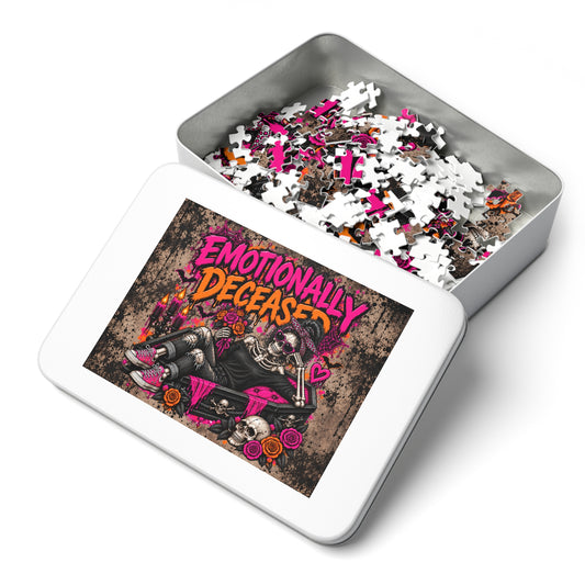 Emotionally Deceased Halloween Jigsaw Puzzle | Dark Humor Gothic Puzzle by Subbin4Sanity