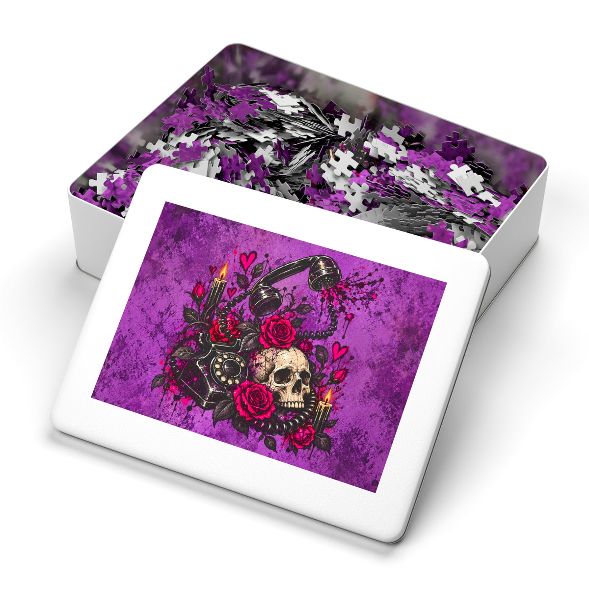 Karma’s Calling Halloween Jigsaw Puzzle | Gothic Skull Statement Puzzle by Subbin4Sanity