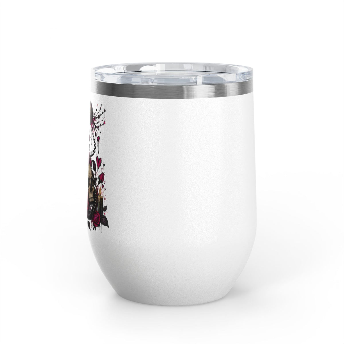 Karma’s Calling 12oz Wine Tumbler | Gothic Skull & Telephone Stainless Steel Cup by Subbin4Sanity
