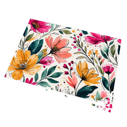 aModern Botanical Wildflower Pattern – Splatter Bloom Collection – Puzzle & Tin Storage Box