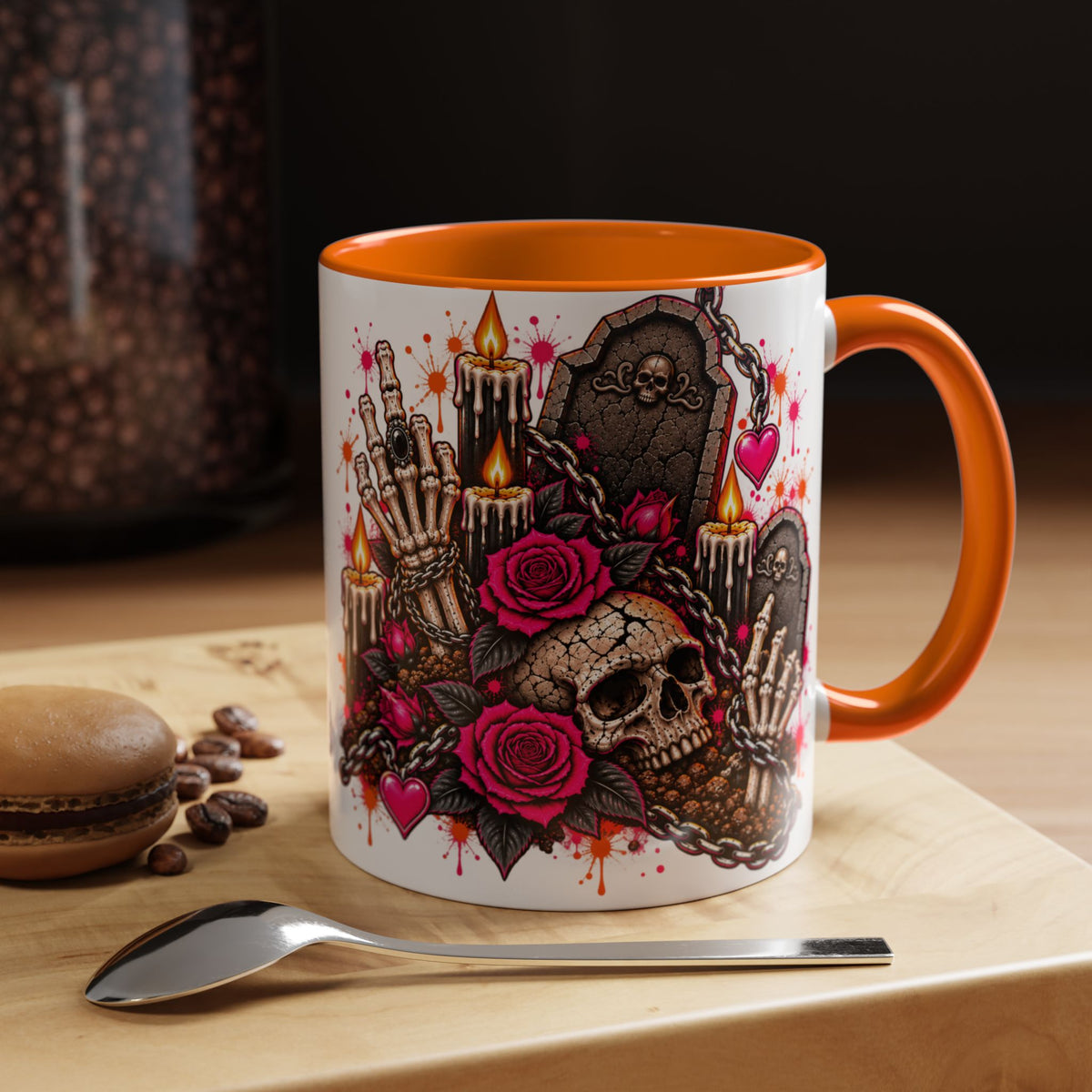Dirt & Defiance Coffee Mug | Gothic Skull & Coffin Ceramic Mug by Subbin4Sanity