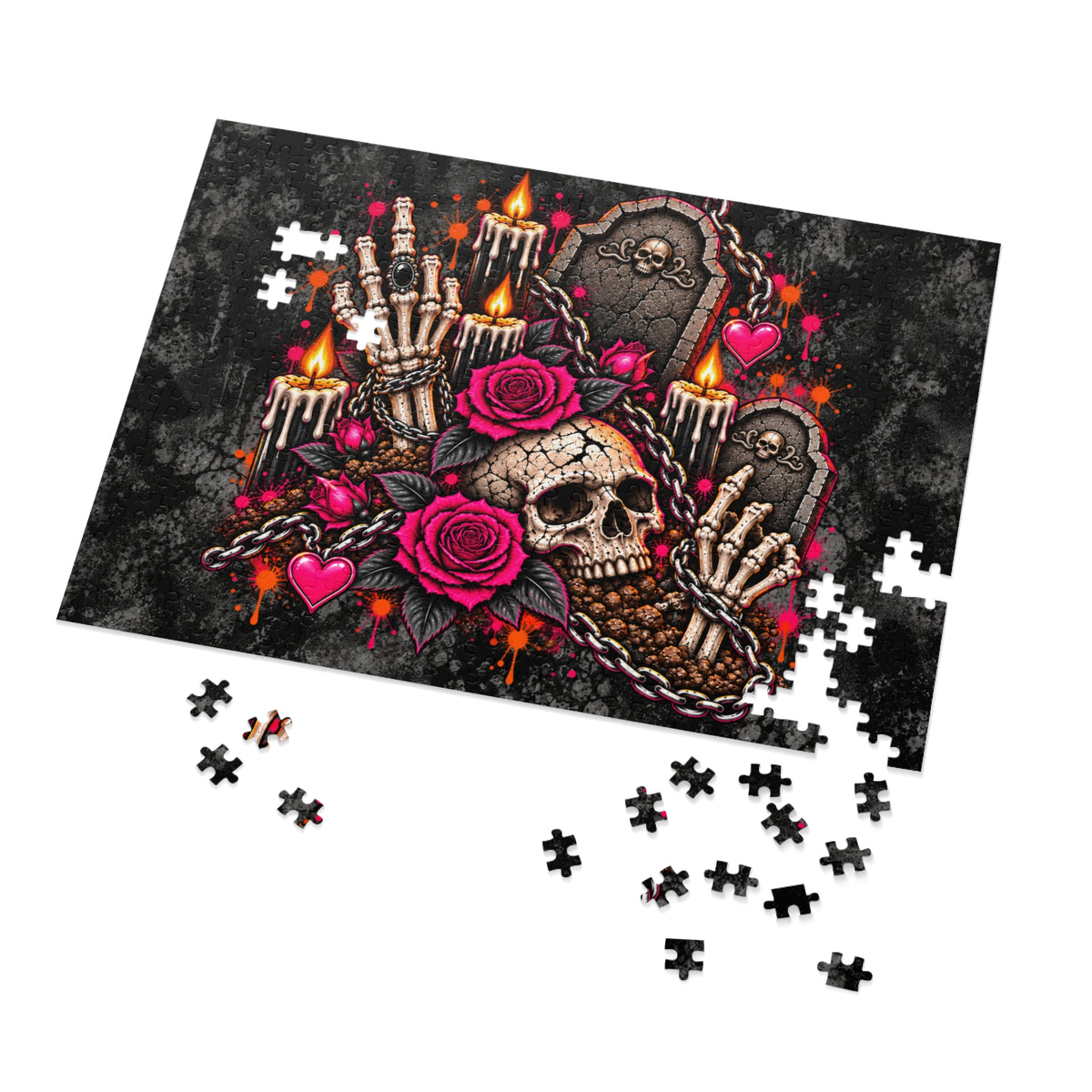 Dirt & Defiance Halloween Jigsaw Puzzle | Gothic Coffin Statement Puzzle by Subbin4Sanity