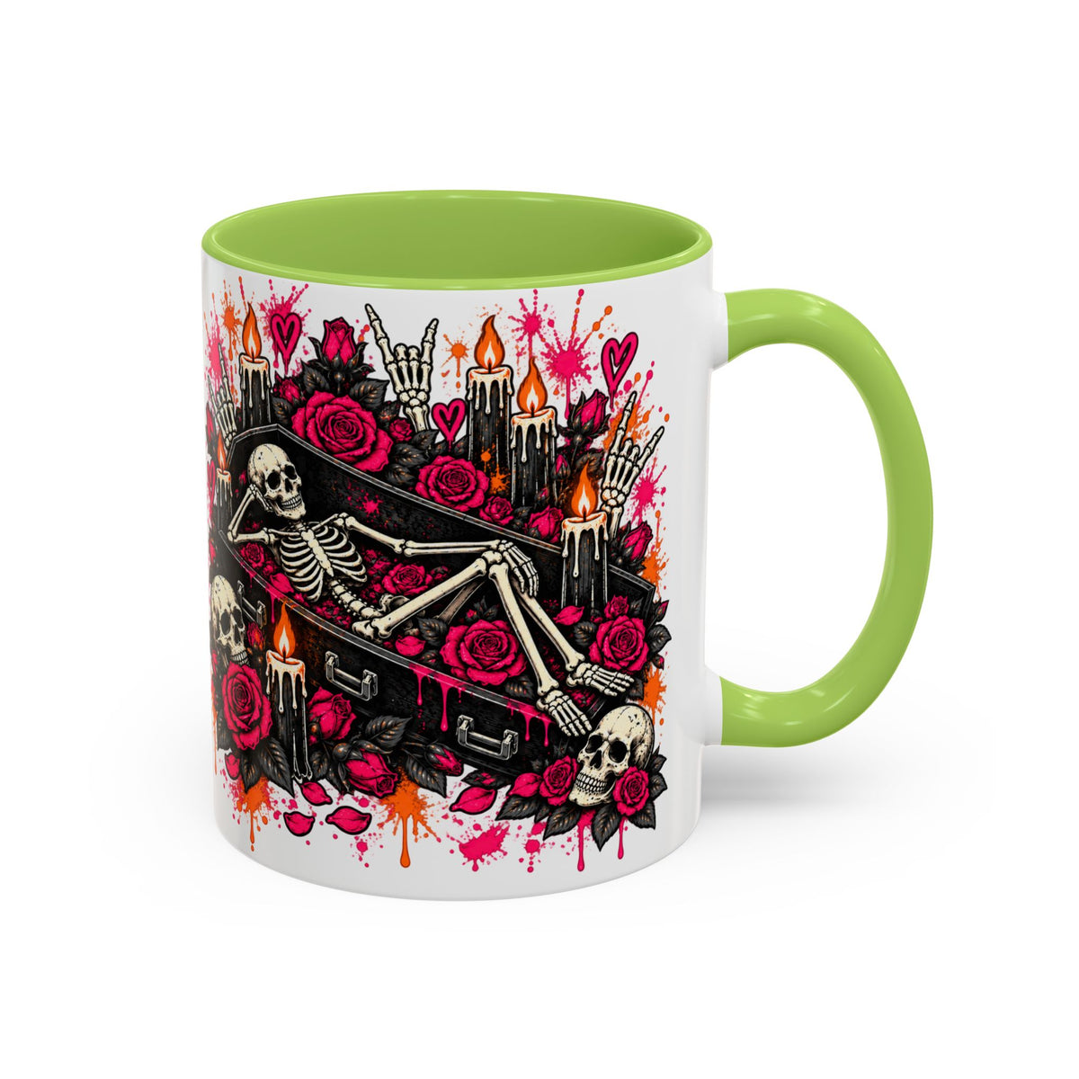 Dead & Unbothered Coffee Mug | Gothic Skeleton Ceramic Mug by Subbin4Sanity