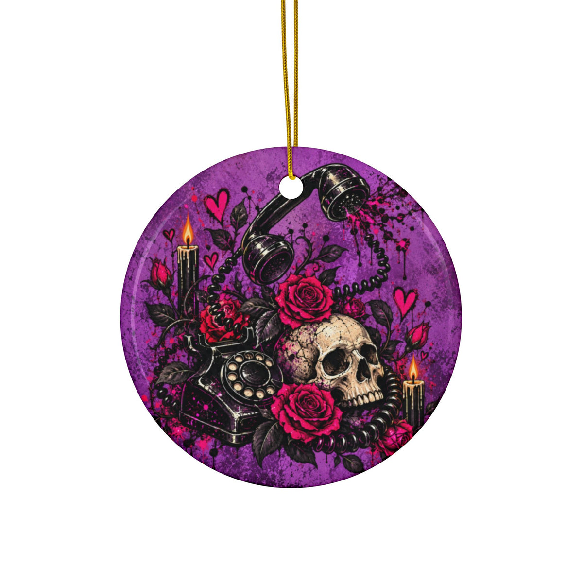 Karma’s Calling Ceramic Ornament | Gothic Halloween Ornament & Holiday Gift Tag by Subbin4Sanity