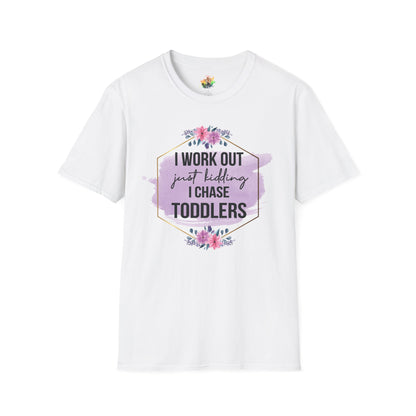 I Chase Toddlers Graphic T-Shirt | Funny Parenting Life Statement Tee by Subbin4Sanity