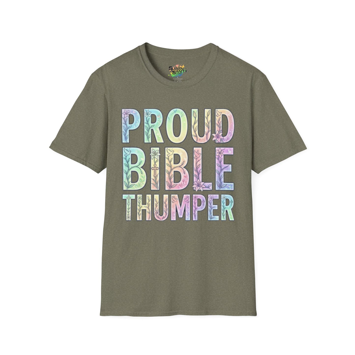 Proud Bible Thumper Pastel Rainbow Easter Faith Unisex Soft Style T-Shirt