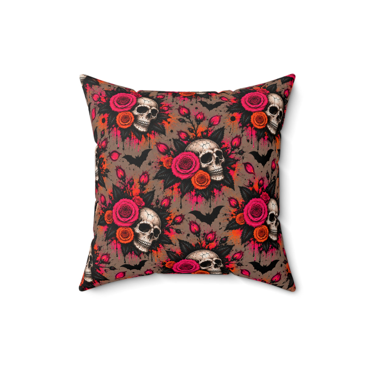 Emotionally Deceased + Deadly Blooms Double-Sided Pillowcase & Insert | Gothic Halloween Decor by Subbin4Sanity