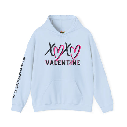 XOXO Valentine Hoodie | Cute Pink Heart Graphic Cozy Pullover by Subbin4Sanity