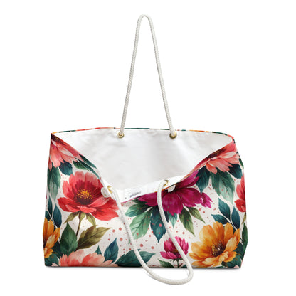 Electric Wildflower Garden Pattern – Splatter Bloom Collection - Weekender Travel Tote Bag