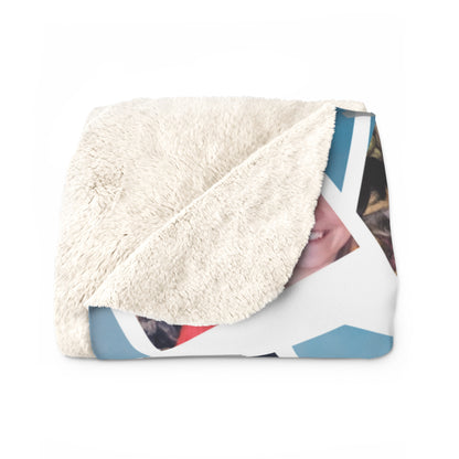 Custom memorial sherpa fleece blanket with personalized photo and quote