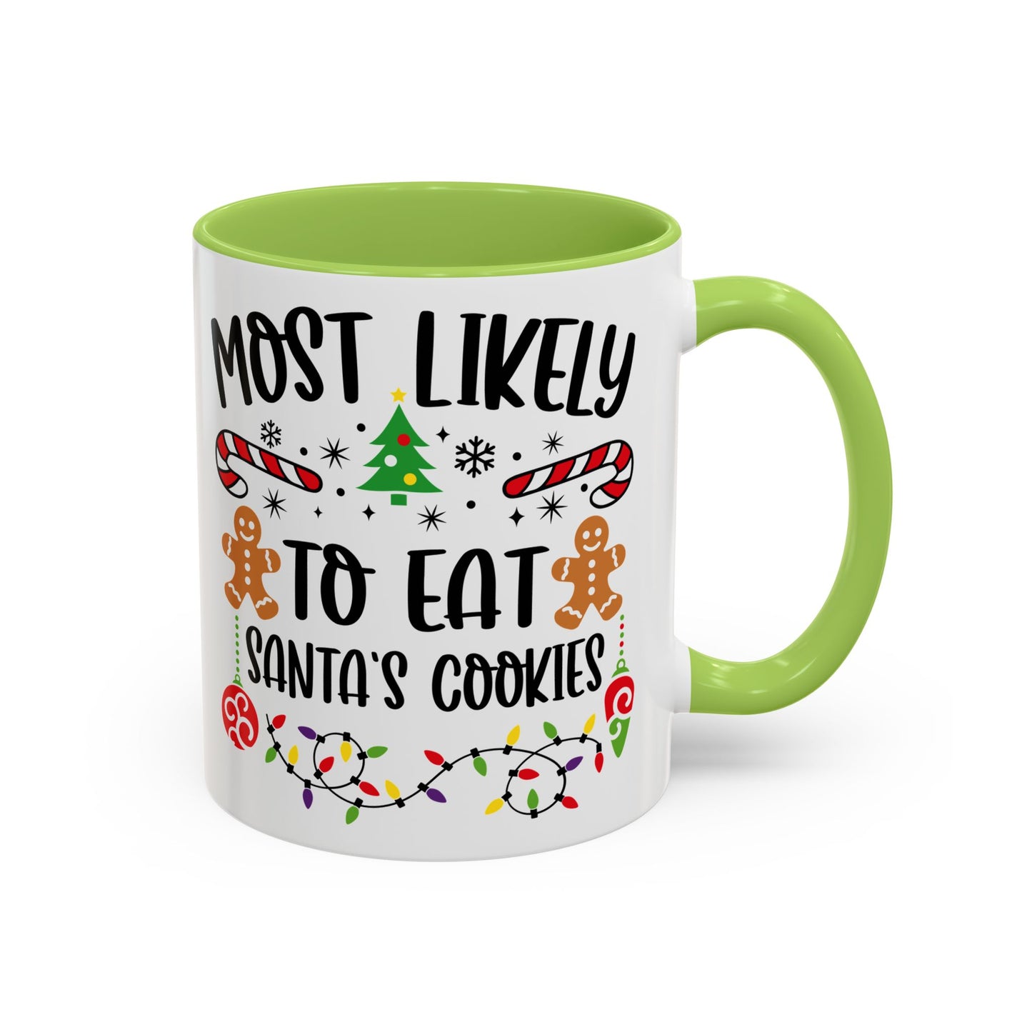 Christmas Coffee Mug, 11oz, "Eat Santa's Cookies"