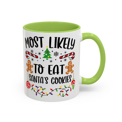 Christmas Coffee Mug, 11oz, "Eat Santa's Cookies"