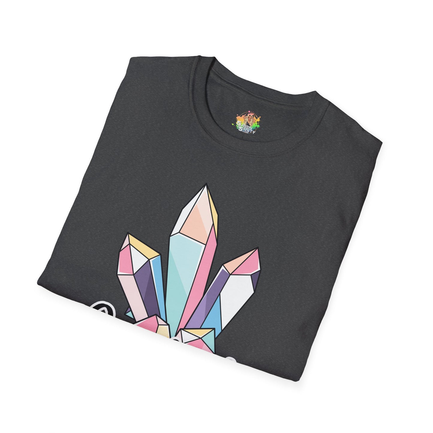 Crazy Crystal Lady Graphic T-Shirt | Funny Witchy Statement Tee by Subbin4Sanity