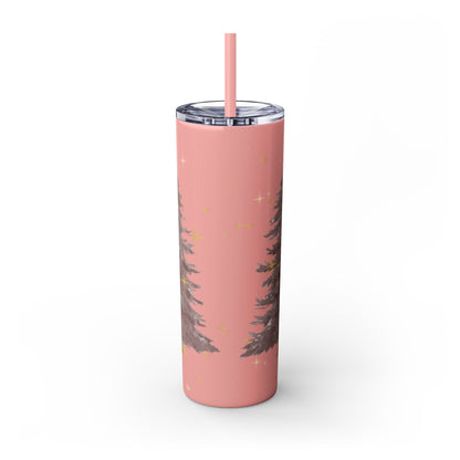 Christmas Skinny Tumbler with Straw, 20oz