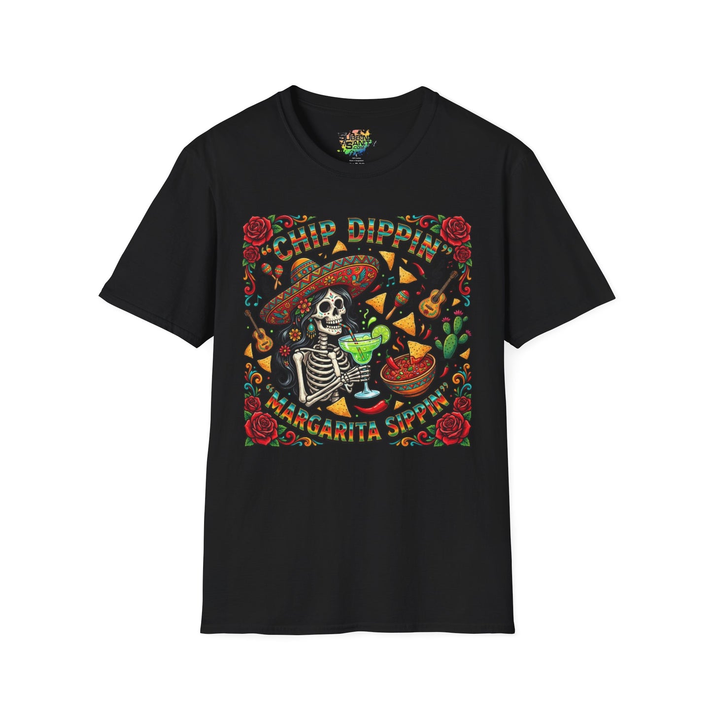 "Chip Dippin Margarita Sippin" (Circle) | Unisex Softstyle T-Shirt