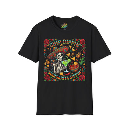 "Chip Dippin Margarita Sippin" (Circle) | Unisex Softstyle T-Shirt