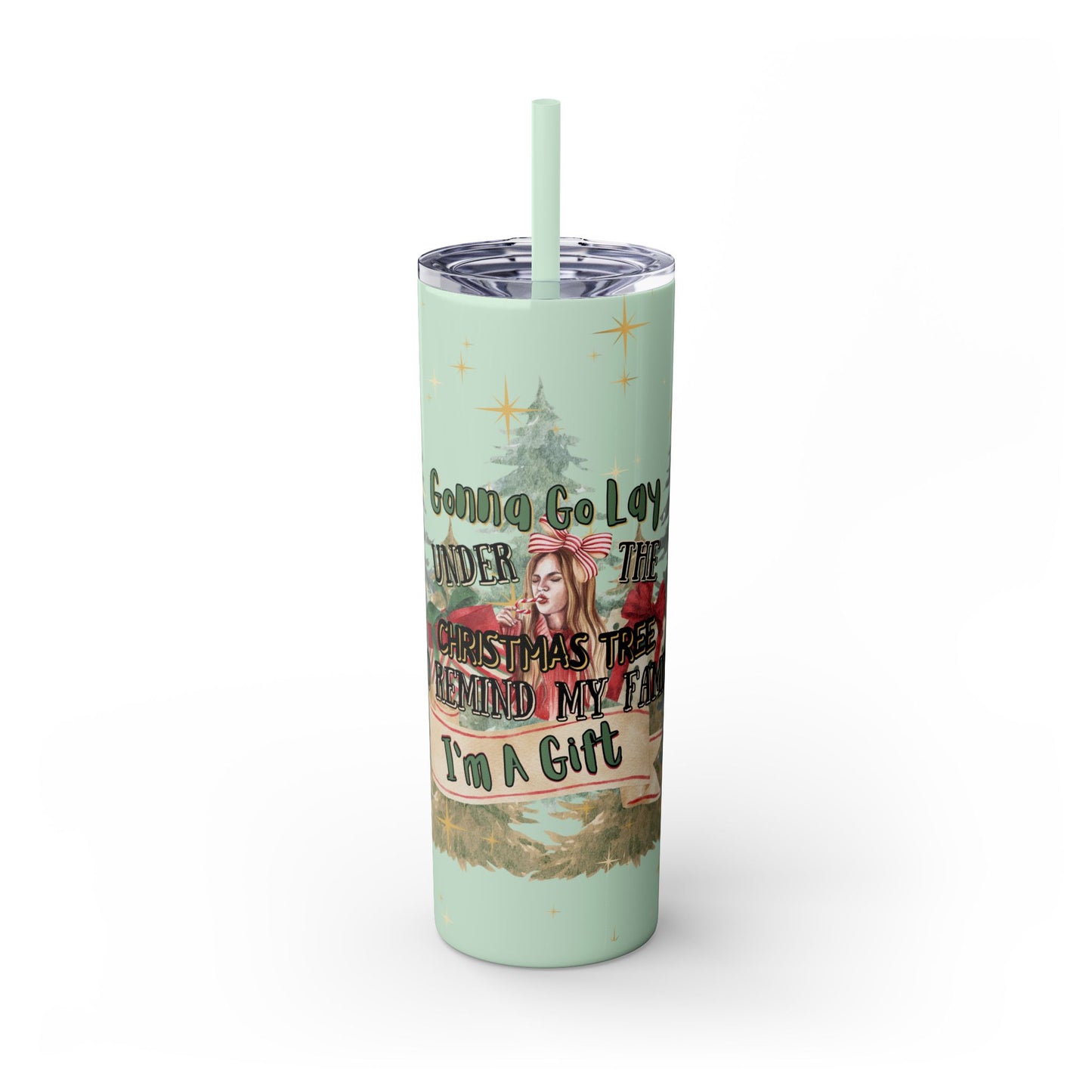 Christmas Skinny Tumbler with Straw, 20oz