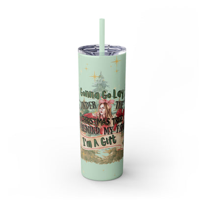 Christmas Skinny Tumbler with Straw, 20oz
