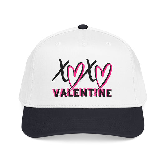 Valentine XOX Hearts Baseball Cap — Pink Heart DTF Valentine Hat