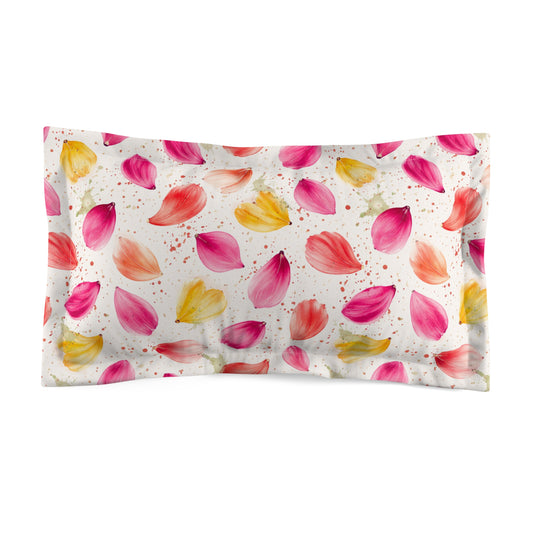 Watercolor Spring Petals Pattern – Splatter Bloom Collection – Decorative Pillowcase Sham