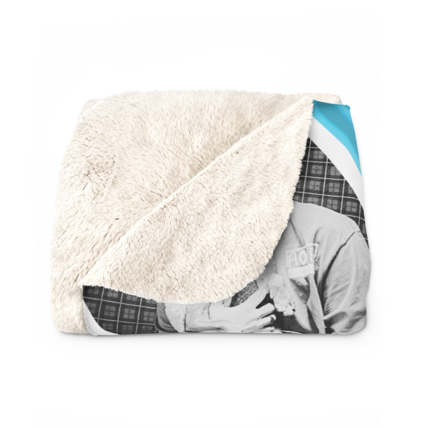 Custom In Memory Of sherpa fleece blanket with photo and Bible verse