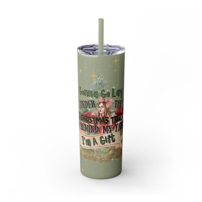 Christmas Skinny Tumbler with Straw, 20oz