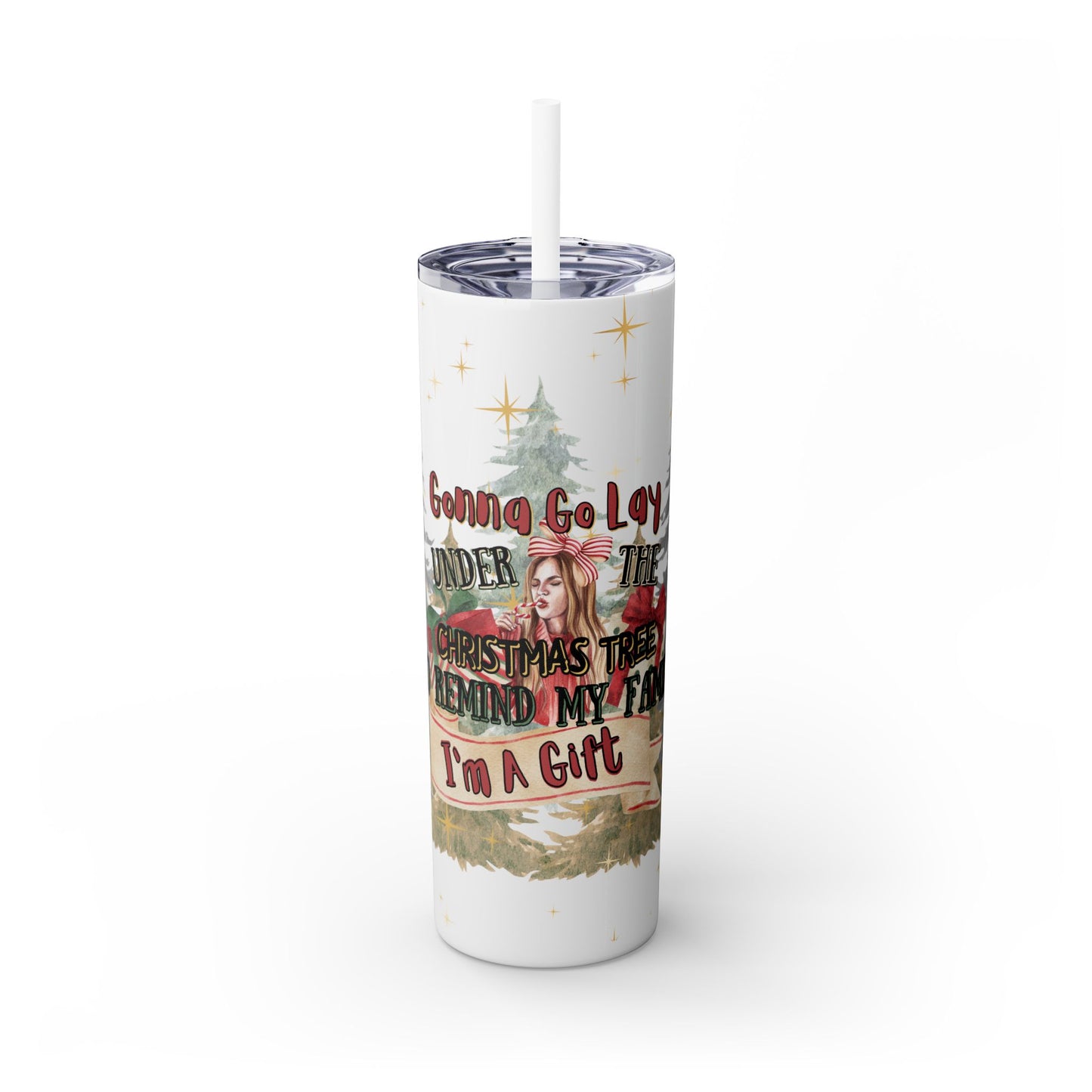 Christmas Skinny Tumbler with Straw, 20oz