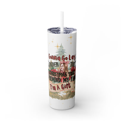 Christmas Skinny Tumbler with Straw, 20oz
