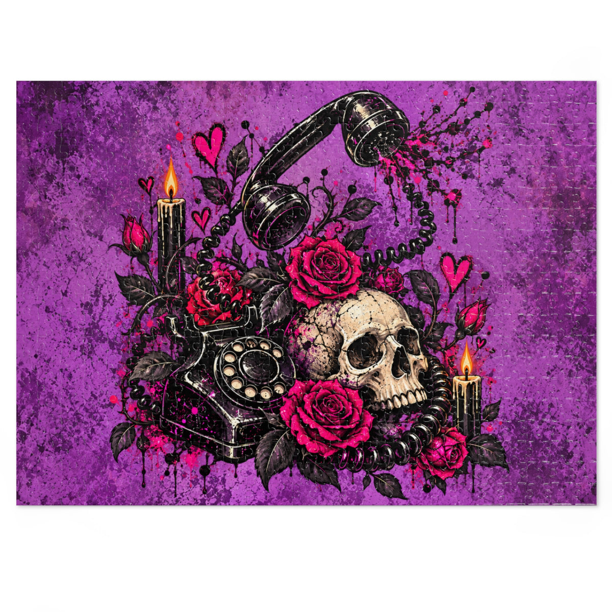 Karma’s Calling Halloween Jigsaw Puzzle | Gothic Skull Statement Puzzle by Subbin4Sanity