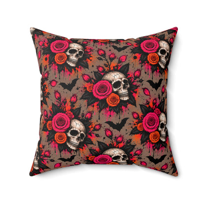 Emotionally Deceased + Deadly Blooms Double-Sided Pillowcase & Insert | Gothic Halloween Decor by Subbin4Sanity