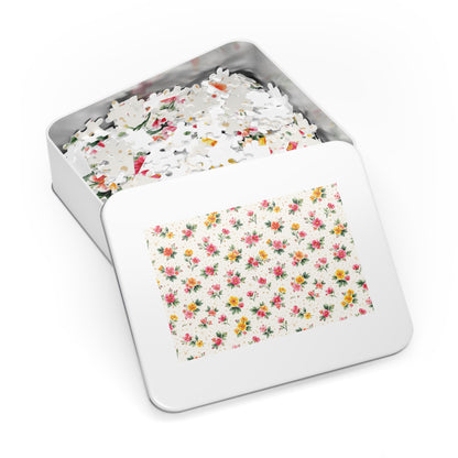 Wildflower Sprinkle Pattern – Splatter Bloom Collection – Puzzle & Tin Storage Box