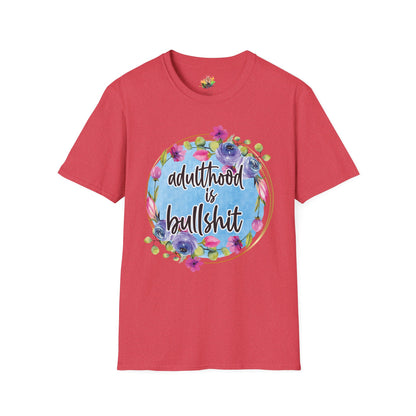 Adulthood Is Bullshit Graphic T-Shirt | Funny Adult Life Statement Tee by Subbin4Sanity