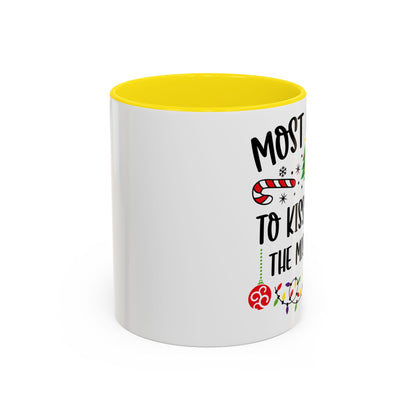 Christmas Coffee Mug, 11oz, "To kiss under the mistletoe"