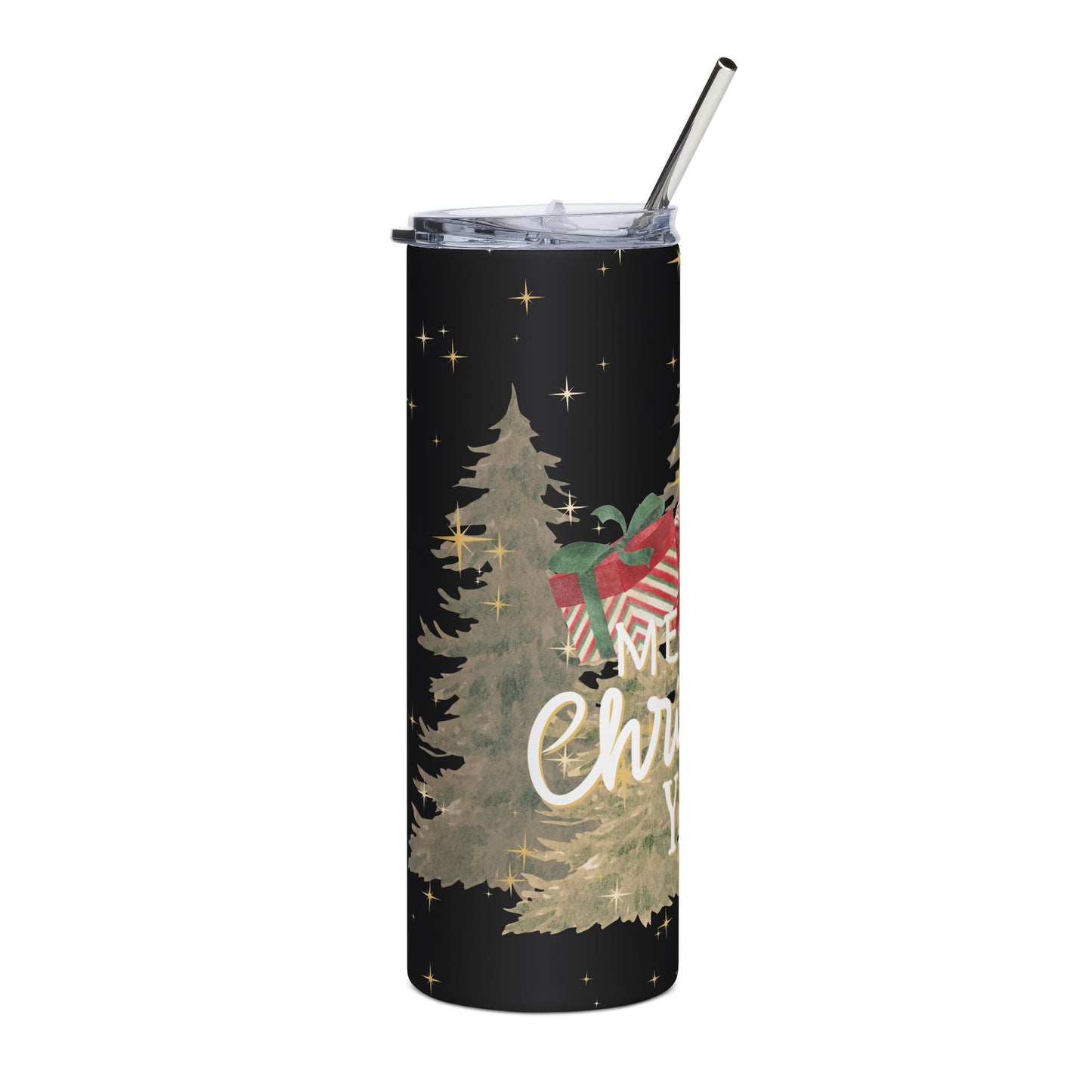 Christmas Tumbler 20oz — 'Merry Christmas Y'all' Holiday Stainless Steel Cup