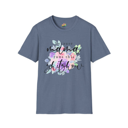 Mama Runs The Shitshow Graphic T-Shirt | Funny Mom Life Statement Tee by Subbin4Sanity