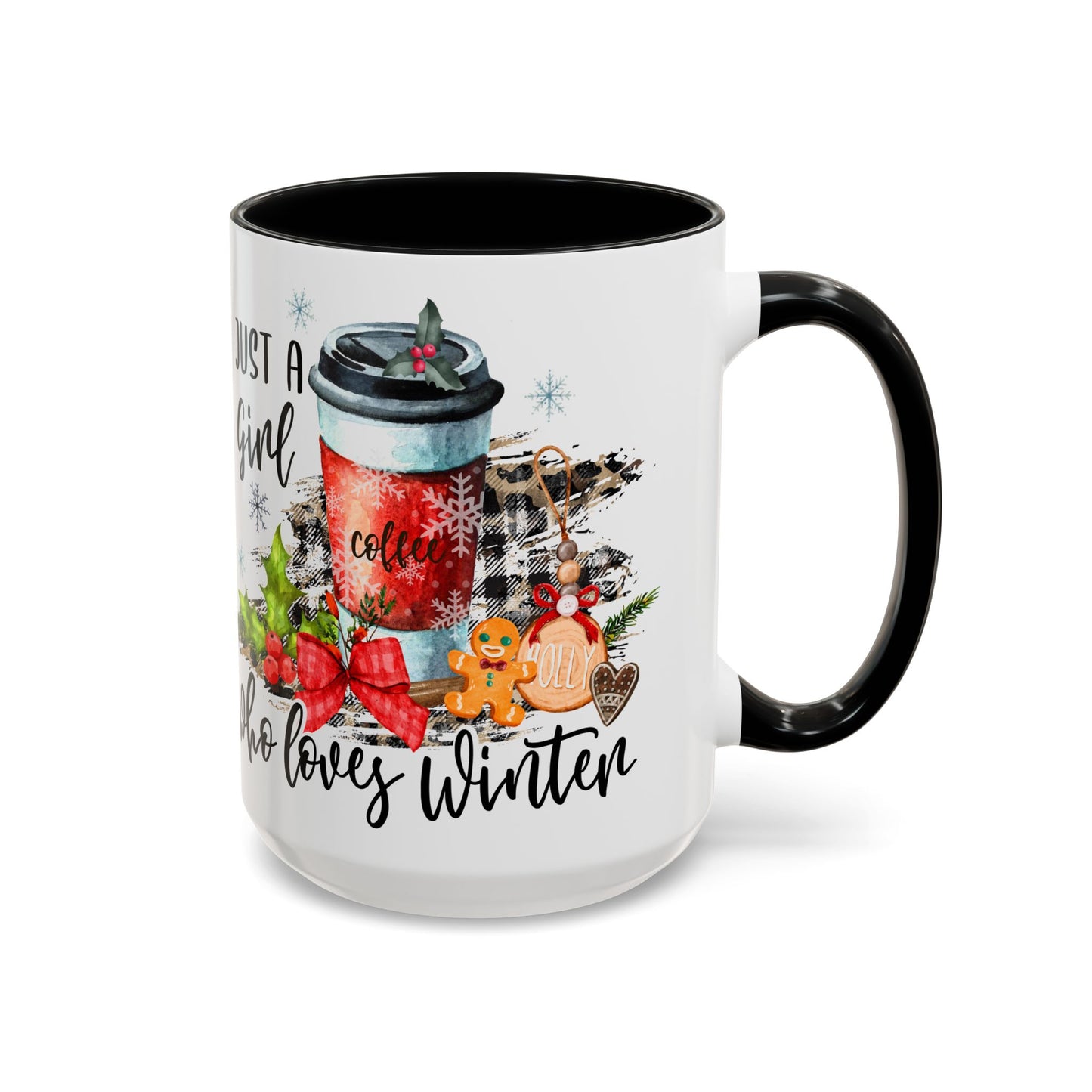 Christmas Coffee Mug, 11oz, "Just a girl who loves winter!"