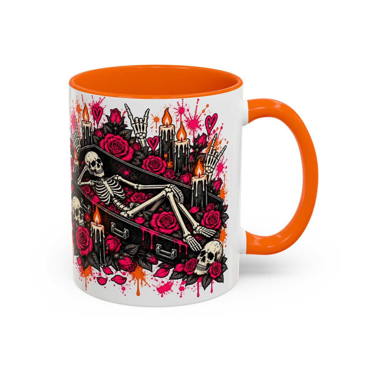 Dead & Unbothered Coffee Mug | Gothic Skeleton Ceramic Mug by Subbin4Sanity