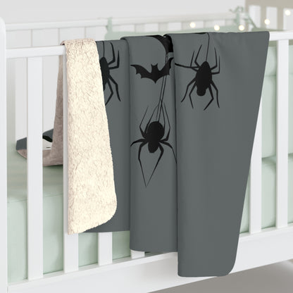 Sherpa Fleece Blanket, Halloween Boho Decor, Spooky Season Throw, Cozy Fall Home Gift, Autumn Witchy Living Room Decor, Halloween Party