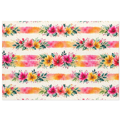 Wildflower Garden Stripe Pattern – Splatter Bloom Collection – Puzzle & Tin Storage Box