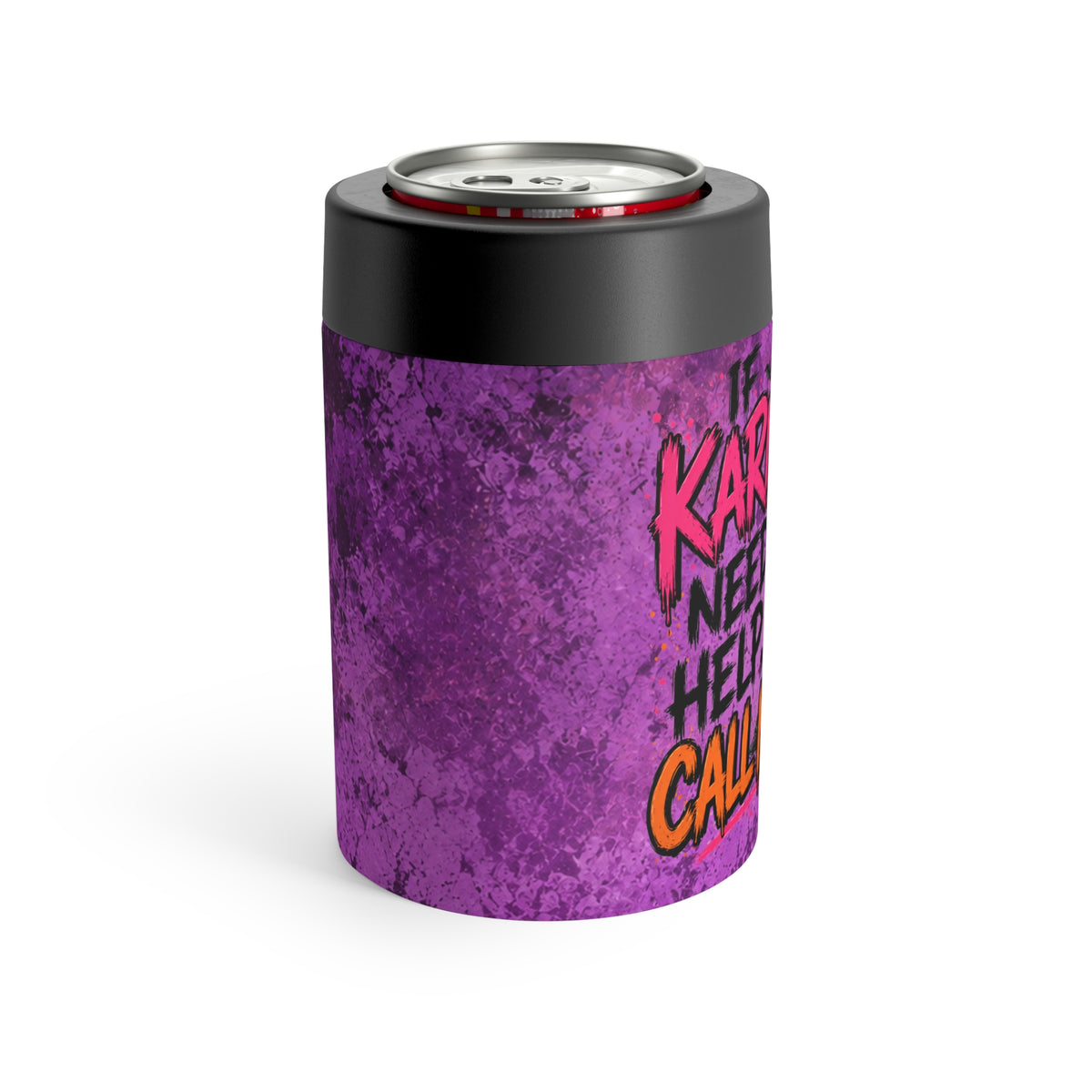 If Karma Needs Help Call Me 12oz Insulated Stainless Steel Koozie | Sassy Skeleton Can Cooler by Subbin4Sanity