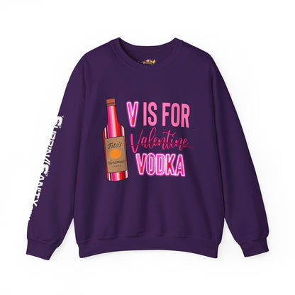 "V Is For Vodka" Valentine Sweatshirt — Cozy Valentine's Day Crewneck