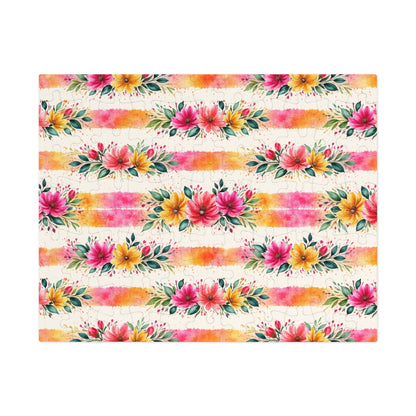 Wildflower Garden Stripe Pattern – Splatter Bloom Collection – Puzzle & Tin Storage Box