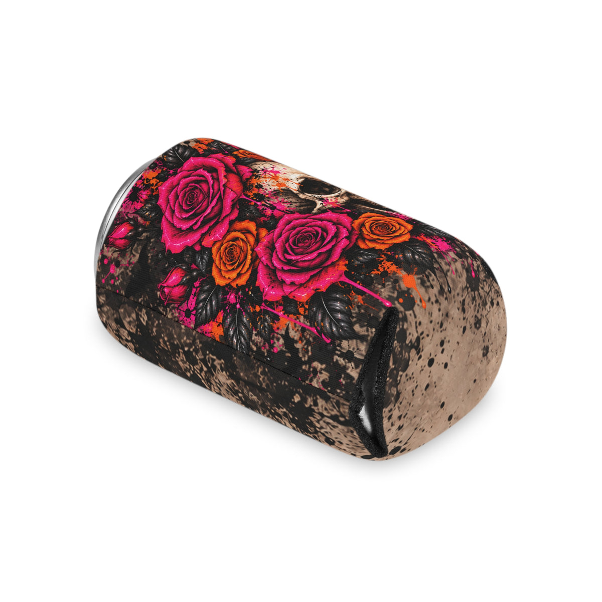 Deadly Blooms Foam Grip Koozie | Gothic Floral Skull Can Cooler by Subbin4Sanity