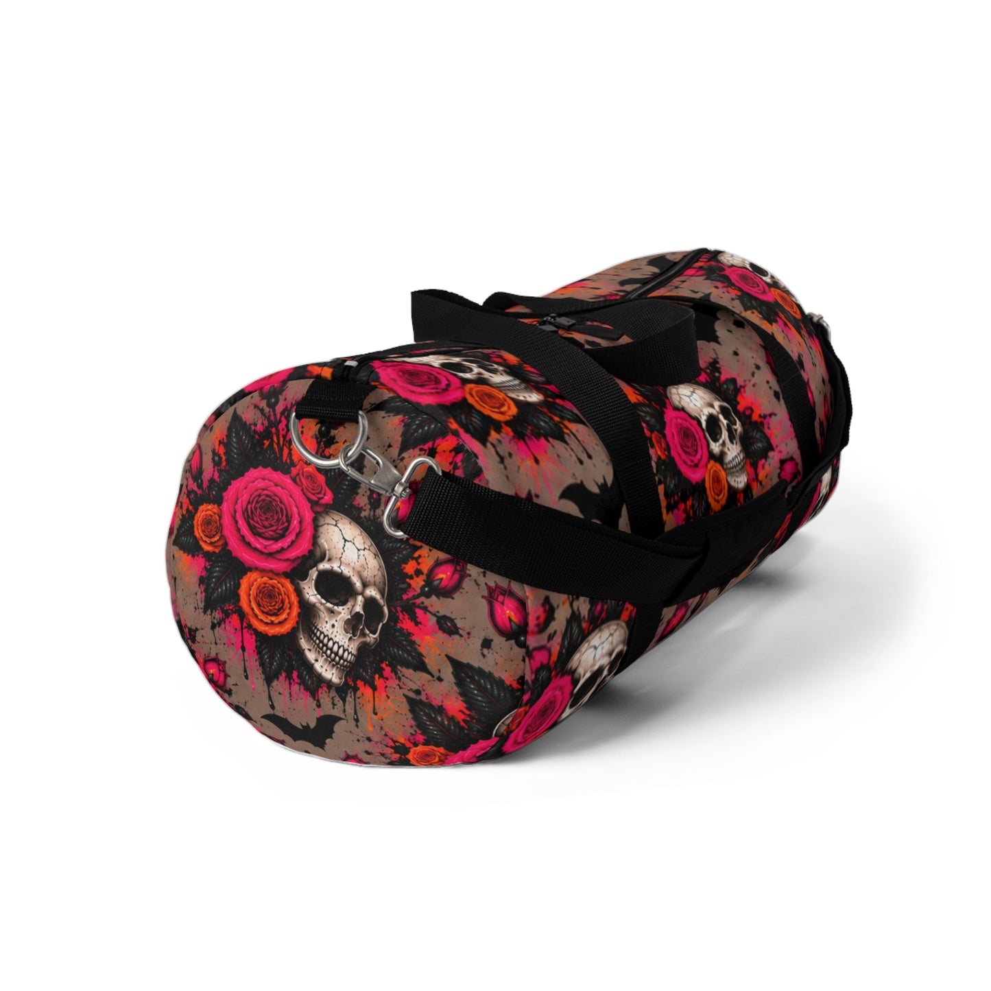 Deadly Blooms Duffel Bag | Skull & Rose Halloween Travel Bag by Subbin4Sanity