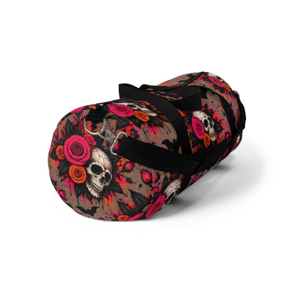 Deadly Blooms Duffel Bag | Skull & Rose Halloween Travel Bag by Subbin4Sanity