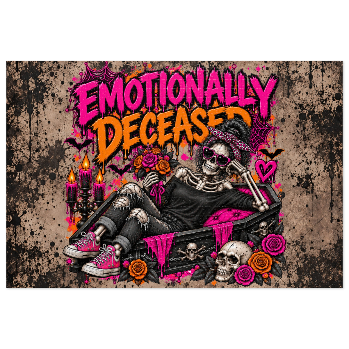 Emotionally Deceased Halloween Jigsaw Puzzle | Dark Humor Gothic Puzzle by Subbin4Sanity
