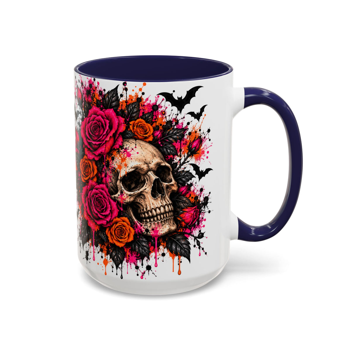 Deadly Blooms Coffee Mug | Gothic Floral Skull Ceramic Mug by Subbin4Sanity