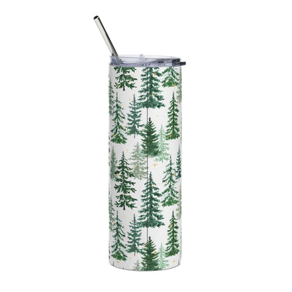 Merry Christmas Y’all 20oz Stainless Tumbler — Pine Tree Holiday Travel Cup