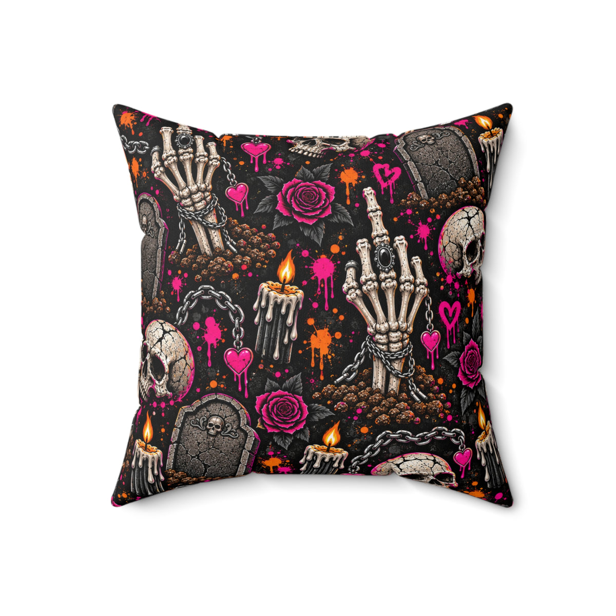 I Buried My Last Fuck Right Here Double-Sided Pillowcase & Insert | Gothic Halloween Decor by Subbin4Sanity