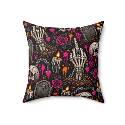 I Buried My Last Fuck Right Here Double-Sided Pillowcase & Insert | Gothic Halloween Decor by Subbin4Sanity